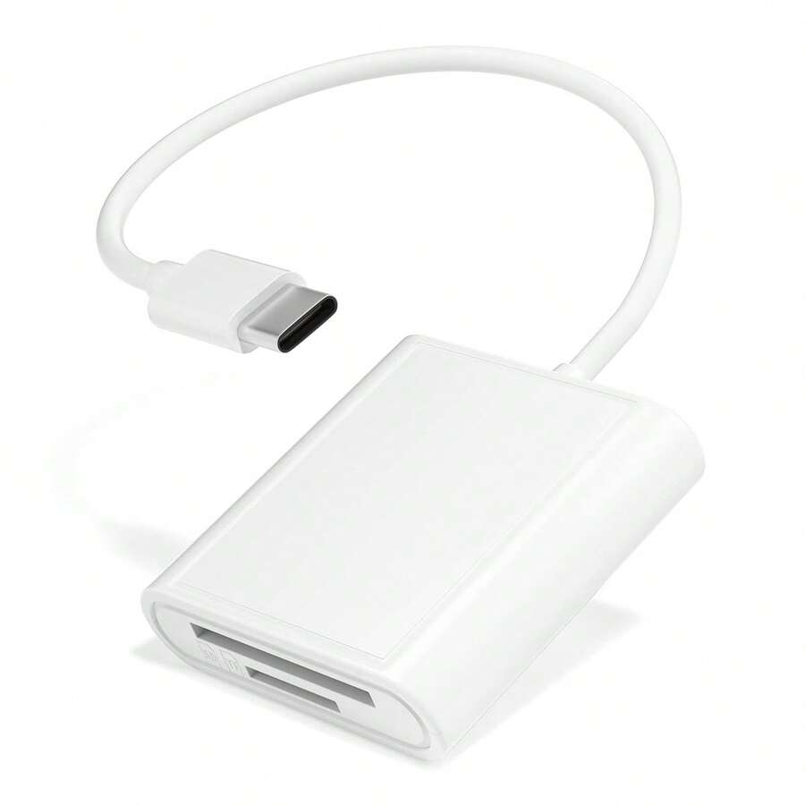 2 槽 SD/TF 读卡器适配器、相机查看器 SD 卡适配器、便携式即插即用，兼容 iPhone 15/16/iPad/相机/和其他 Type-C 设备