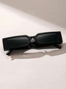 1 件青少年休闲风格黑色塑料几何春假趣味时尚眼镜适合学校郊游外出装跑步运动配件 - 黑色 - 查看 3