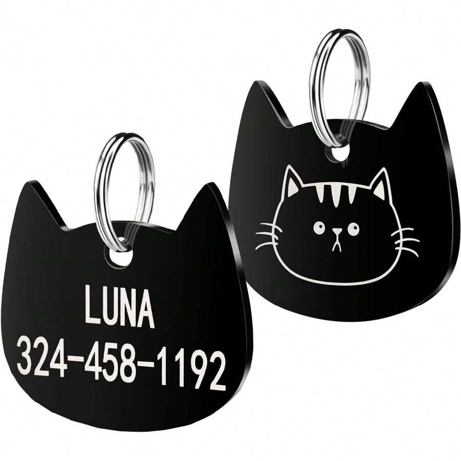1 Piece Personalized Cute Animal Cat Tag, Custom Engraved With Your Phone Number And Pet's Name, Engraved Dog Name Tag, Cat ID Pet Tag, Custom Engraved Pet ID Tag, For Pet Outdoor Activity Loss Prevention, Customized Christmas Decor, Dog Name/ID Tags Personalized, Finds Ideal Gifts For Him Her, Family, Friends, Pet Lovers, Pet For Anniversaries, For Birthdays, For Christmas, For Housewarming, For Fall/Autumn/Winter ﻿ - Multicolor - View 1