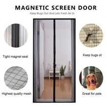 Mosquitera magnética para puerta, evita que los insectos y mosquitos entren, malla para puerta de uso intensivo sin necesidad de taladrar para su instalación, malla para aislamiento de insectos para balcón, patio, sala de estar, dormitorio | Puerta divisoria de malla |