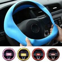 1. Black/Gray/Orange/Red/Pink/Multi-Color/Car Silicon Steering Wheel Cover, Model Universal Round D Shape, Non-Slip, Sweat Absorption, Fit, Ultra-Thin And Soft, Wear-Resistant Without Scratches - One Size Fits All - Suitable for Both Large and Small Trucks - View 3