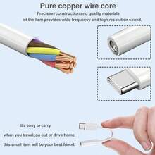 1-3pcs USB-C To 3.5mm Headphone Jack Adapter Converter, Compatible With IPhone 15, , - White - View 7