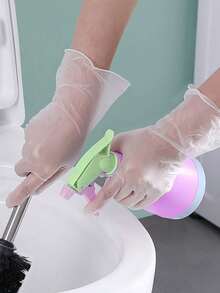 60pcs/Box TPE Gloves, Transparent Thickened Gloves, Powder Free Anti-Static, Suitable For Kitchen Cleaning, Household Cleaning, Food Processing, Baking, Beauty Hairdressing, Pet Care, Painting, Cleaning Supplies,Kitchen,Bathroom,Home,Household Supplies - Multicolor - View 8