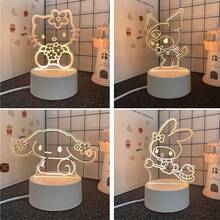 Lámpara de escritorio USB de acrílico 3D Sanrio - Serie Retro, Decoración de escritorio, Luz cálida interface USB, Luz nocturna cálida para habitación y dormitorio, Adecuado para hogar, vacaciones, cumpleaños, sin batería requerida - incluye cables