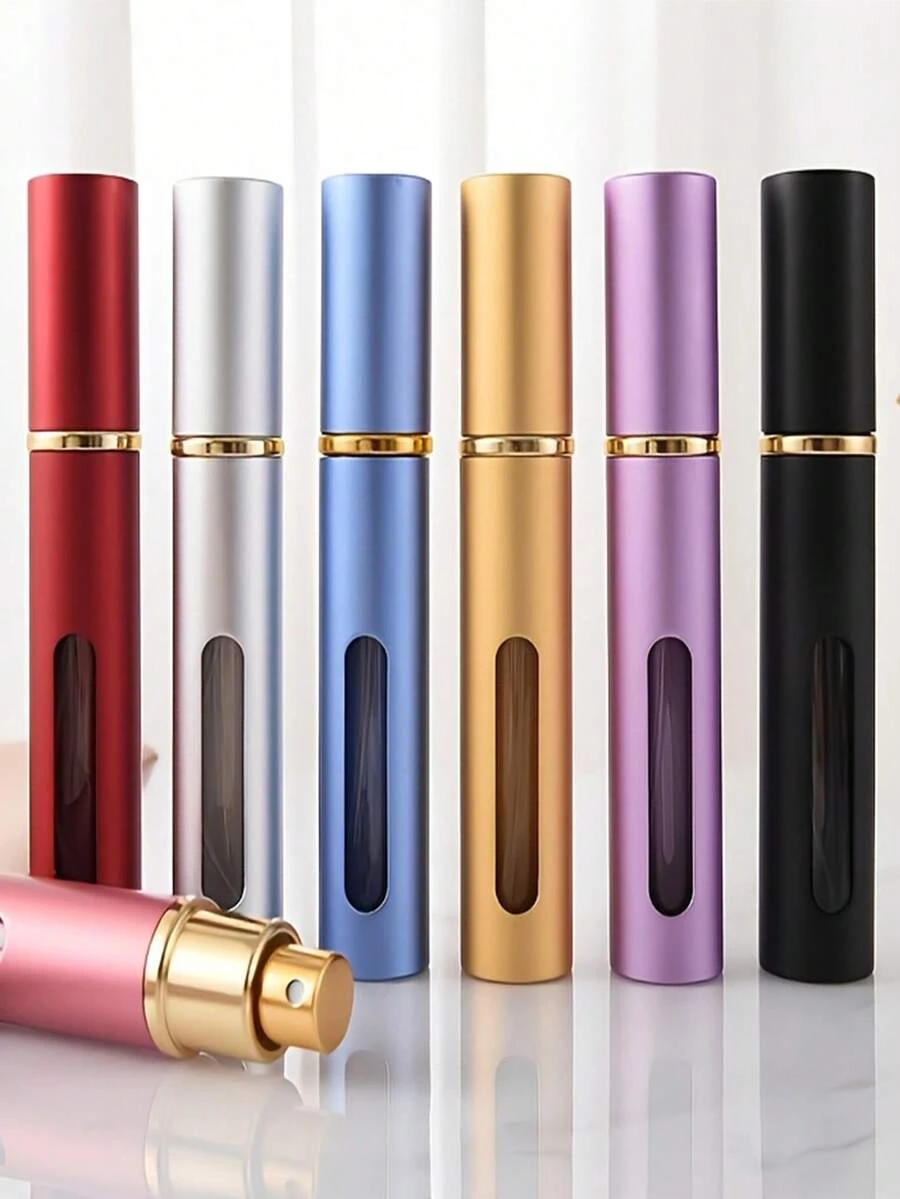 7/5/3pcs 0.34oz/10ml&0.17oz/5ml Ultra-Fine Spray Long Tube Perfume Refillable Atomizer Bottle, Portable Travel Pressurized Spray Bottle For Women's Hydrating Cosmetics, Essential Item For Men's Holiday Camping, Outdoor Travel And Festivals. - Multicolor - View 1