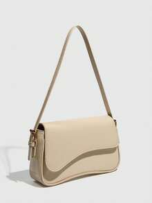 Burgundy Bag Minimalist Solid Color Women's Shoulder Bag Flap Shoulder Bag Baguette Bag Handbag Underarm Bag, Square Bag One Piece PU Leather Texture Bag, Patent Leather Crocodile Pattern PU Leather Material Fashionable And Versatile Elegant And Sexy Suitable For Hand-Held, One-Shoulder Work, Business, Commuting, Outdoor, Travel Bag Size 27*15*6*