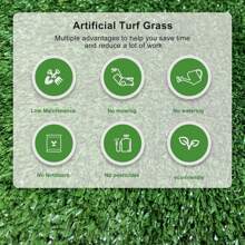 Artificial Grass Mat, 19.69x196.85 Inches, Synthetic Plastic Lawn Carpet, Indoor/Outdoor Garden Landscape, Pet Play Area, Low Maintenance, No Fertilizer, No, No Watering Required, PU Base