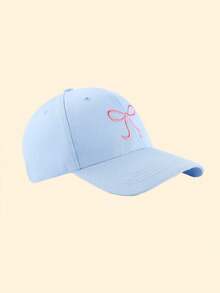 1 Pc Sweet Bowknot Embroidery Baseball Hat For Girl Solid Color Girl Peaked Cap Outdoor Soft Snapback Sun Visors Hat - Multicolor - View 9