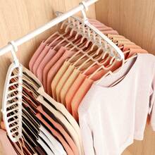 4 Pcs 11 Holes Multi-Functional Swivel Non-Tracking Clothes Hanger - Space-Saving Multi-Hook Design For Neat Closet Organization, Durable And Lightweight For Home Or Travel Use, Multi-Functional Non-Tracking Clothes Hanger