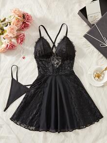 女式花卉蕾丝交叉后背迷你连衣裙，搭配透明大腿高领覆盖层，可爱优雅，适合派对、休闲外出、庆祝活动，纯面料花卉图案连衣裙，迷人的休闲连衣裙，适合外出，坏蛋造型