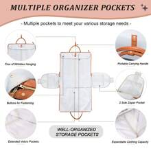 Rolling Garment Bag For Travel, Large Convertible Garment Duffel Bag Rolling Duffle Bag With Wheels, Carry On Garment Bags Travle Bag Jenni Bag Weekender Bags For Women Men(Beige)