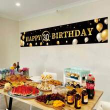 1 Stück Dekorationsbanner zum 16. Geburtstag - Alles Gute zum Geburtstag Hintergrund für Wand & Garten - 16. Geburtstags Party Deko - Teenager Geburtstags Party Zubehör