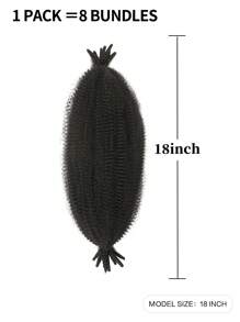 1 Packung 18 Zoll Afro Kinky Marley Flechthaar, schwarz, blond, hellbraun, schwarz, braun, rostbraun Marley Haar Häkel-Zöpfe, synthetische lockige Twist Marley Haare, lange fedrige Afro-Twist Haarverlängerungen, für den täglichen Gebrauch und Weihnachtspartys (8 Strähnen/Packung)