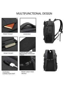 Mochila de viaje con puerto USB, Ligera y espaciosa maleta de mano multifunción, Adecuada para hombres y mujeres, Viaje, Deportes, Exterior - Multicolor - Ver 6
