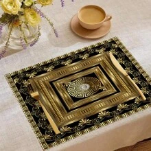 Dessous de table motif noir et doré de luxe, dessous de table décoratifs, dessous de table de luxe pour restaurant, décoration de fête, décoration de maison, dessous de table parfaits pour cadeaux, dessous de table de décoration de dîner, dessous de table parfaits pour la décoration de la maison