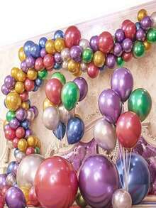 5-Inch/10 Inch Colorful Party Balloons, Chrome Plated Metal Helium Balloons, Suitable For Birthday Party Decoration And Arch Decoration Weddings And Birthdays - Multicolor - View 3