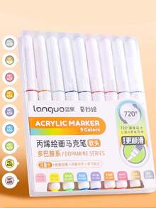 81 色直液丙烯颜料笔画笔彩色记号笔适用于岩石绘画石头陶瓷玻璃 DIY 美术用品文具