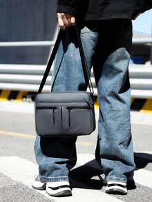 New Waterproof Fashion Versatile Men's Messenger Bag, Business Trip Shoulder Bag With Large Capacity, Casual Minimalist Square Crossbody Bag For Shopping, Travel, Commuting - Multicolor - View 11
