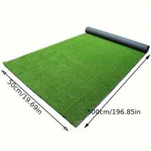 Artificial Grass Mat, 19.69x196.85 Inches, Synthetic Plastic Lawn Carpet, Indoor/Outdoor Garden Landscape, Pet Play Area, Low Maintenance, No Fertilizer, No, No Watering Required, PU Base