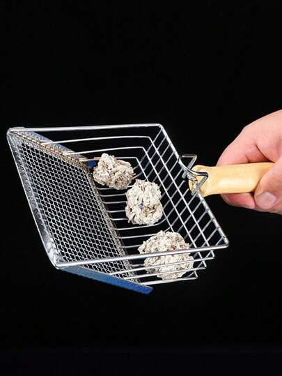 1pc Cat Litter Scoop, Metal Cat Litter Scooper With Comfortable Handle, Stainless Steel Cat Litter Cleaning Tool