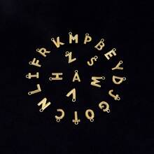 1pc New Classic Letter Pendant Necklace, Gold Tone Multi-Layer Chain, For Women - Style 4 - View 4