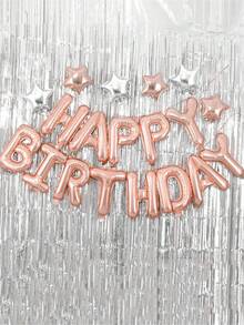 13pcs Happy Birthday Aluminum Foil Balloon Set, Party Decoration, Happy Birthday, Birthday, Birthday Balloons, Party Supplies, Suitable For Various Festivals, Multiple Colors Available, Reusable - Multicolor - View 3