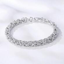 925 Sterling Silver Italian Classical Byzantine Spring Bracelet, Handcrafted In Italy Solid Diamond Cut Braid Spring Bracelet, Suitable For Men And Women - Stylish And Durable Design - Sterling Silver Construction - The Perfect Gift For All Kinds Of Holidays (Includes Gift Boxes) - Silver - View 3