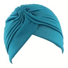 Stretchy Knot Twist Turban Bandanas Women Headscarf Bonnet Muslim Hijab  Hats Female Chemo Cap Adult Solid Color Head Wrap