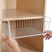 Estante de almacenamiento para gabinetes de cocina, estante de almacenamiento colgante para paredes. Disponible en dos colores, blanco y negro, y se pueden elegir dos tamaños.