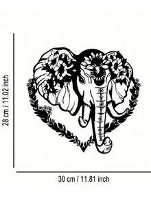 Decor de perete elefant de fier, design floral boho, agatat de perete pentru sufragerie, cadou creativ pentru uz casnic, decor pentru casă, decor de cameră, decor de perete