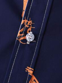 Camisa de manga corta estampada para hombre, camisa de manga corta casual de vacaciones para hombres