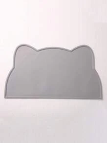 1 pièce Tapis de table pour chat et chien en silicone, en forme de tête de chat, facile à nettoyer, anti-déversement. Tapis de gamelle pour animaux de compagnie, imperméable, avec rebord antidérapant anti-fuite. Tapis de table pliable et isolant en forme de nuage, fournitures pour animaux de compagnie