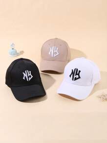 1/3 Embroidery NY Letter Baseball Cap, Adjustable Unisex Design - Breathable & Comfortable, Casual Daily Wear, Simple, Stylish, Versatile, Sun Protection, Breathable, Adjustable, Convenient For Traveling & Gifting