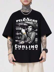 CHALINO  MEXICO CABRONES TEQUILA  MEXICO - RICH MASK- Graphic Cotton T-Shirt - Soft & Comfortable Crew Neck Short Sleeve Tee Pwith Bold Portrait Print, Hip Hop Streetwear Fashion Top for All Seasons, Casual Streetwear | Round Neck Tshirt | Cotton Shirtp - Negro - Ver 1