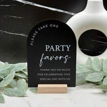 1pc Party Favors Arch Table Sign, Party Favors Sign, Modern Script Acrylic Wedding Sign, Wedding Favors For Guests, Wedding Party Favors, Wedding Table Top Signs Summer Birthday Gifts Beach Back To School School Supplies Room Decor