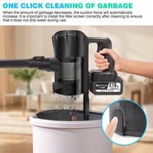 Lucn Household 15000Pa Cordless Vacuum Cleaner Wireless Stick Duster Upright Floor Cleaner, 2-Gear Power Dust Catcher With Powerful Brushless Motor, 3-In-1 Brush Head, HEPA Filter And LED Lights, One-Click Switch Dust Cup; Grey, With 1 OR 2 Battery Options - 英規插(220-240V) - 查看 7