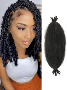 1 Packung 18 Zoll Afro Kinky Marley Flechthaar, schwarz, blond, hellbraun, schwarz, braun, rostbraun Marley Haar Häkel-Zöpfe, synthetische lockige Twist Marley Haare, lange fedrige Afro-Twist Haarverlängerungen, für den täglichen Gebrauch und Weihnachtspartys (8 Strähnen/Packung)