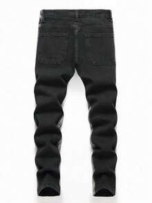 Teenage Boys' Creative Front Pocket Jeans - Black - View 2