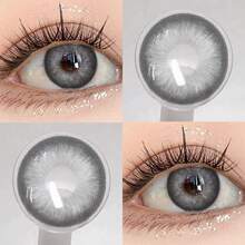 1 Pair Soft Color , 1 Year Replacement, 2pcs/Pack, 40% Water Content, High Quality Lens, Suitable For Autumn Wear, Great Gift Item - Grey - View 3