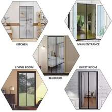 Mosquitera magnética para puerta, evita que los insectos y mosquitos entren, malla para puerta de uso intensivo sin necesidad de taladrar para su instalación, malla para aislamiento de insectos para balcón, patio, sala de estar, dormitorio | Puerta divisoria de malla |