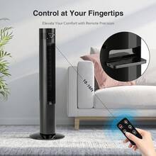 Havato Tower Fan Portable Electric Oscillating Fan Quiet Cooling Remote Control Standing Bladeless Floor Fans 3 Speeds Wind Modes Timer Bedroom Office (36 Inch, Black) - 查看 10