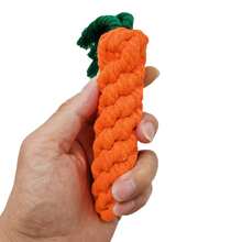 1pc Handmade  Rope Carrot Shaped Dog Toy, Orange, Chew Knot - Orange - View 8