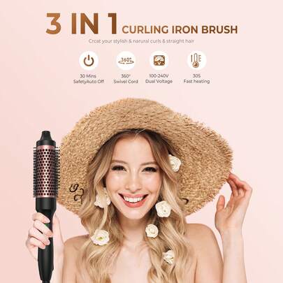 UKLISS Take Your Hair Styling To The Next Level With This Multifunctional Roller Hair Brush! Designed For Both Straightening And Curling, This Hot Air Brush Is Your All-In-One Tool For Achieving Smooth, Frizz-Free, And Voluminous Styles.