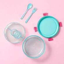 Miniso Barbie Sunshine Series Double Deck Design Salad Bowl Small - Green, Stylish and Portable, Ideal for Outdoor Picnics and Daily Use (1 PC) - 綠色 - 查看 2