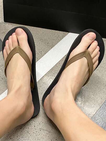Classic Durable Casual Men's Flip-Flops, Summer New Outdoor Non-Slip Home Flip-Flops, Beach Shoes