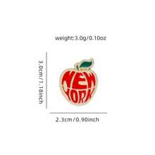 Emaille Brosche mit NY Big Apple Motiv, Apfel Mode Dekorative Broschen Ornamente Revers Tasche Abzeichen Schmuck Geschenke 2025 Neuer Stil Pin für Kleidung Taschenverschönerung Schule