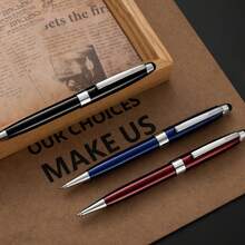 Caneta esferográfica giratória com tela sensível ao toque em metal, ideal para brindes promocionais, caneta esferográfica preta com tinta gel capacitiva em silicone. - Multicolorido - Ver 4