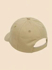 1Pc Toddler Kids Baseball Cap 1-5Y - Khaki Solid Adjustable Hat With A-Z Sequin Embroidered Letter Patches, Classic Brim Sun Protection Cap For All Seasons Daily Outdoor - Khaki - View 4