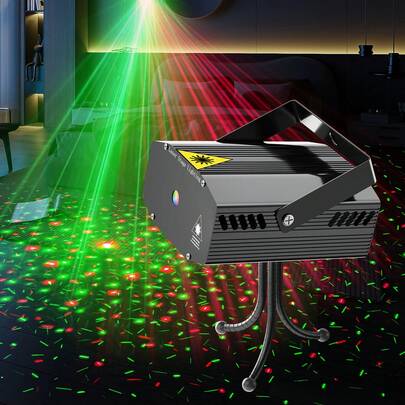 Emslaser 1 件铝合金派对灯、DJ 迪斯科灯、声控频闪灯、激光投影仪，适用于派对、酒吧、生日、婚礼、节日活动、圣诞装饰