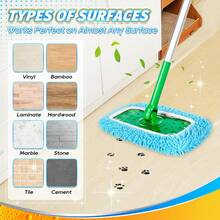 Reusable Dry Sweeping Cloths Microfiber Wet Mop Pads Compatible With Sweeper Mop Replacement Sweeping Mopping Pad Refills For Hardwood Surface Floor Cleaning (4pcs) - Blue - View 8